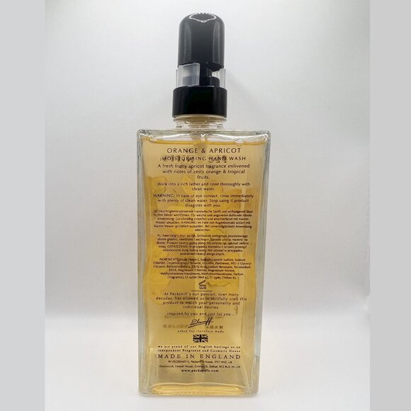 NEW 2x Pecksniffs Orange & Apricot Glass Bottle Moisturizing Hand Wash 16.9 oz - Picture 3 of 3